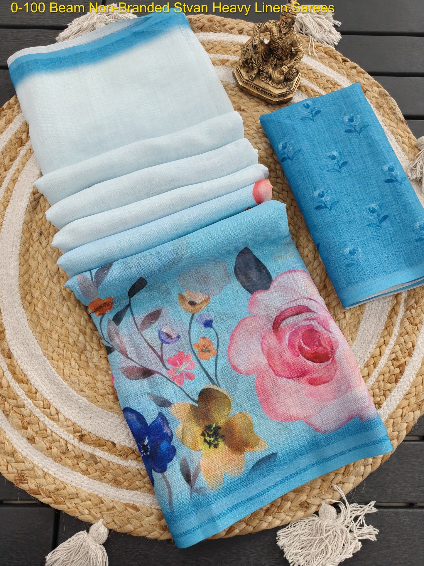 0-100 Beam Non-Branded Stvan Heavy Linen Sarees