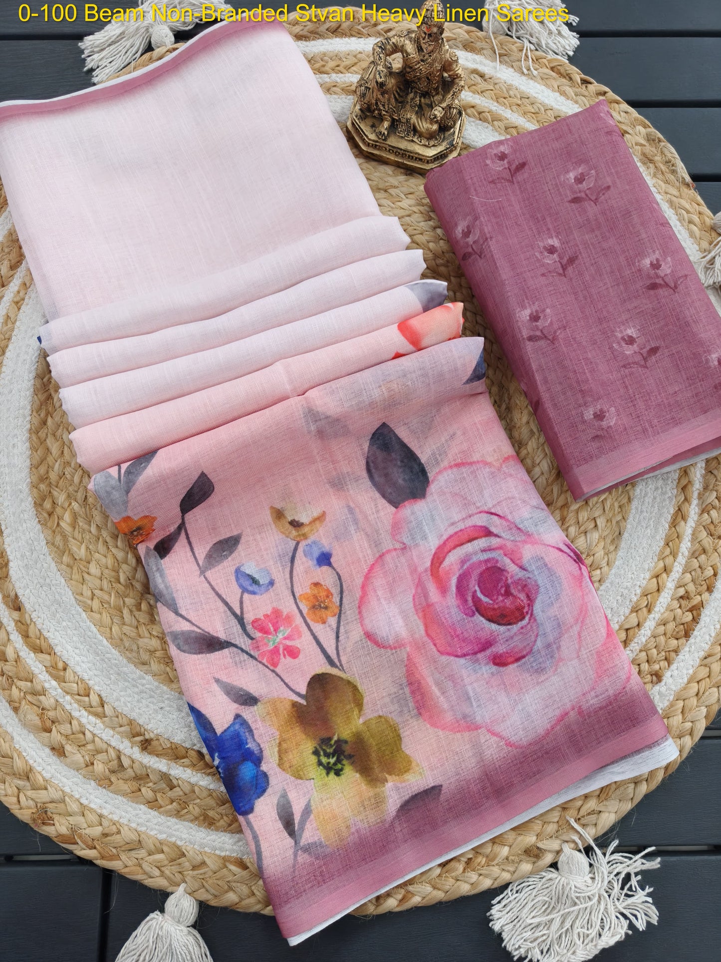 0-100 Beam Non-Branded Stvan Heavy Linen Sarees