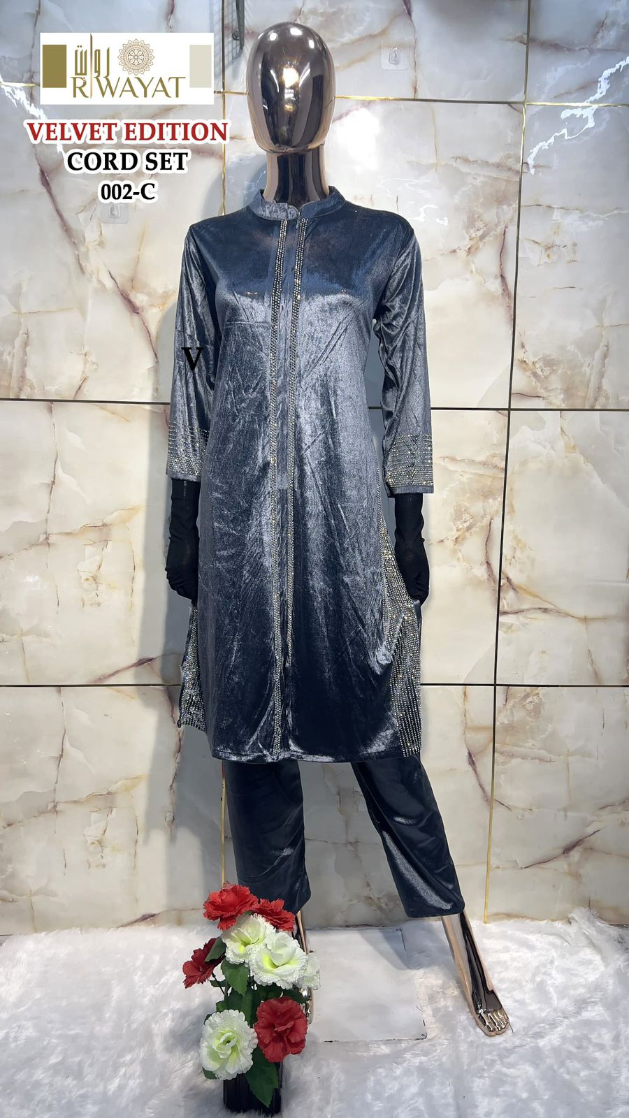 002-C Riwayat Velvet Co Ord Set