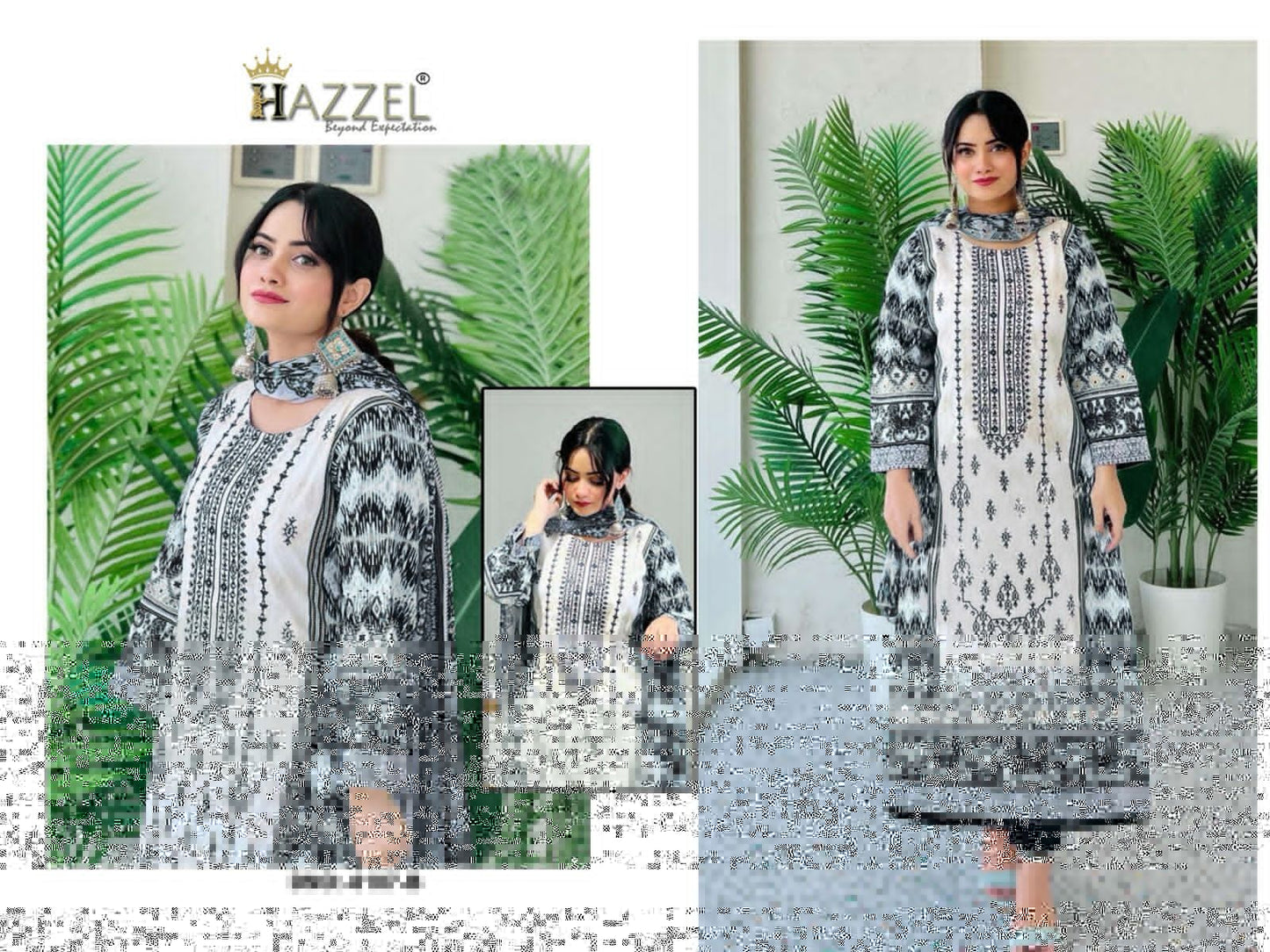 0107B Hazzel Lawn Cotton Pakistani Salwar Suits