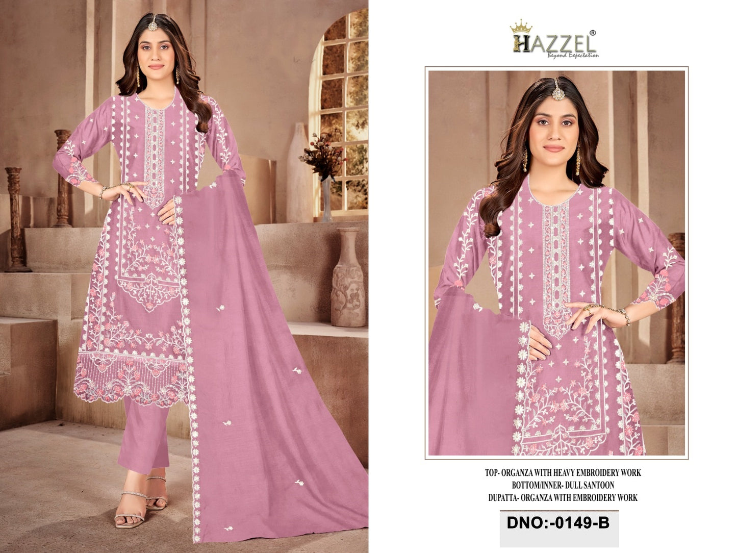 0149 B Hazzel Zarkan Work Pakistani Salwar Suits