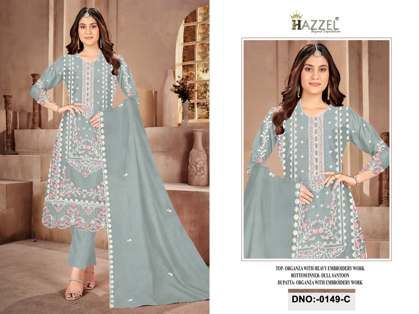 0149 C Hazzel Zarkan Work Pakistani Salwar Suits