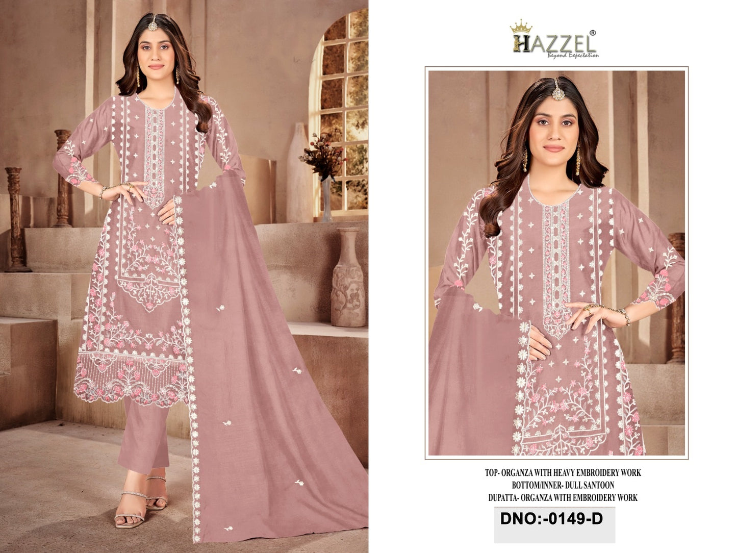 0149 D Hazzel Zarkan Work Pakistani Salwar Suits