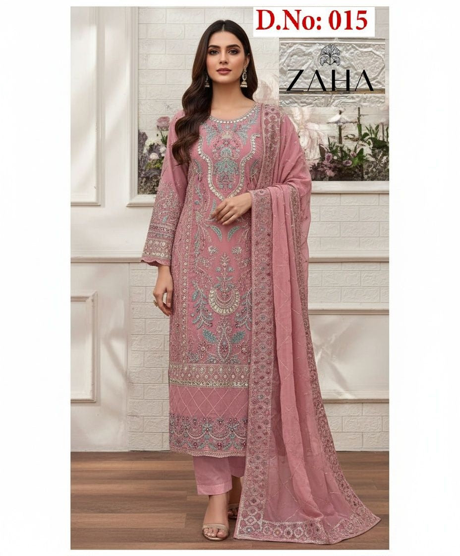 015 Pink Zaha Georgette Pakistani Salwar Suits