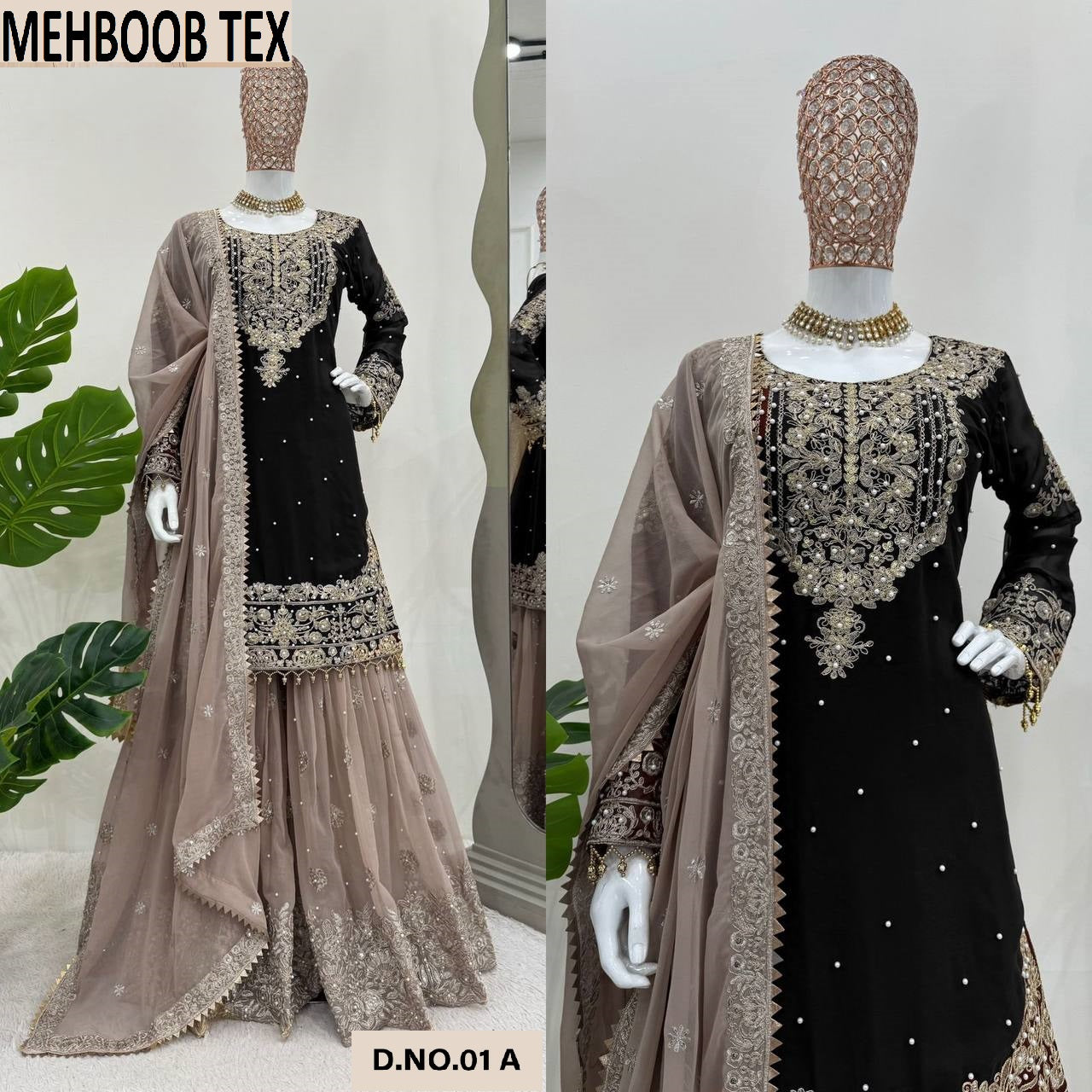 01A Mehboob Tex Pearl Work Pakistani Readymade Suits