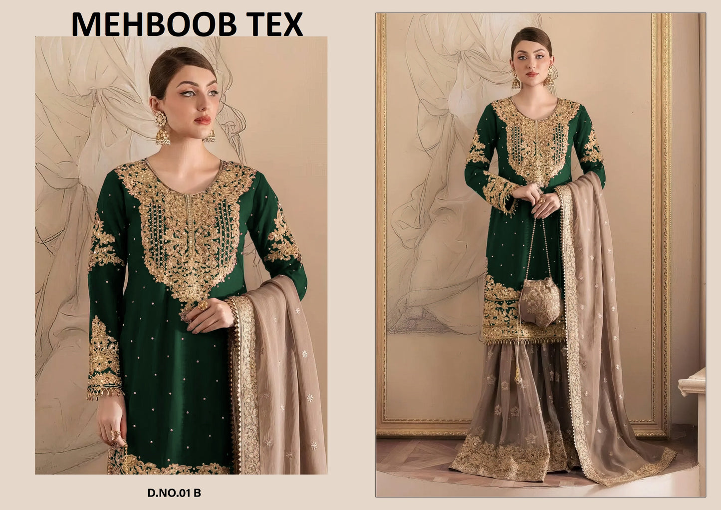 01B Mehboob Tex Pearl Work Pakistani Readymade Suits