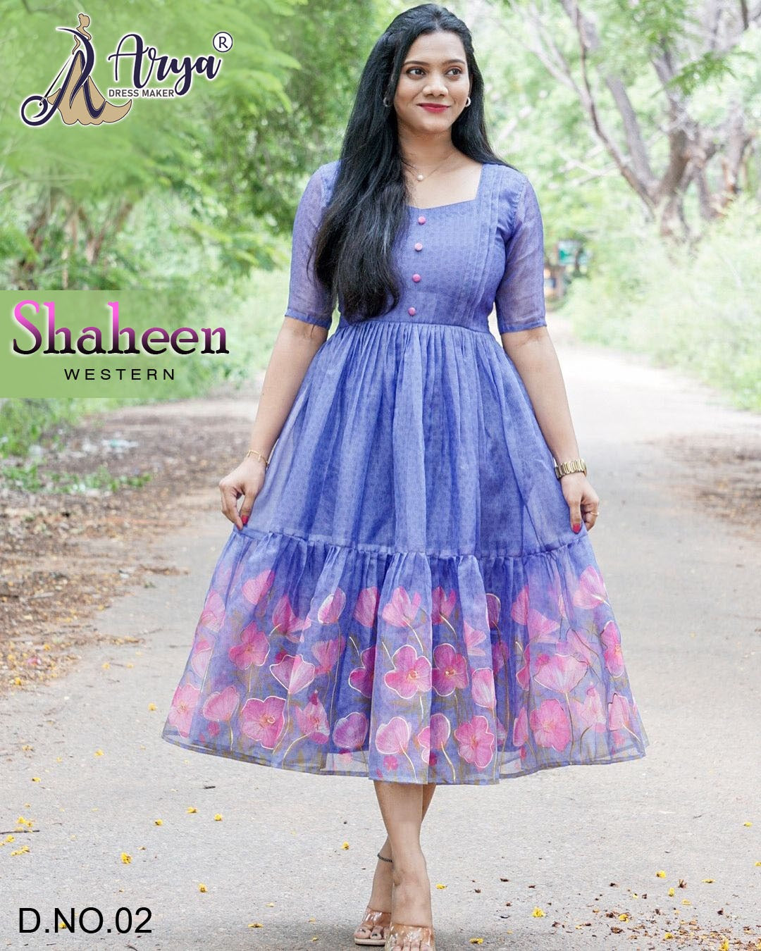 02 Shaheen Adm Chanderi Cotton One Piece