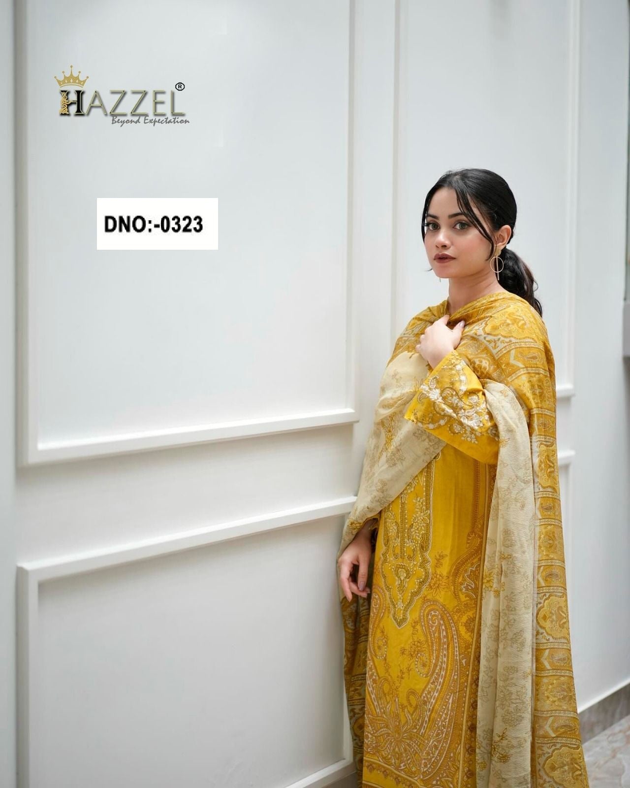0323 Mustard Hazzel Embroidery Pakistani Salwar Suits