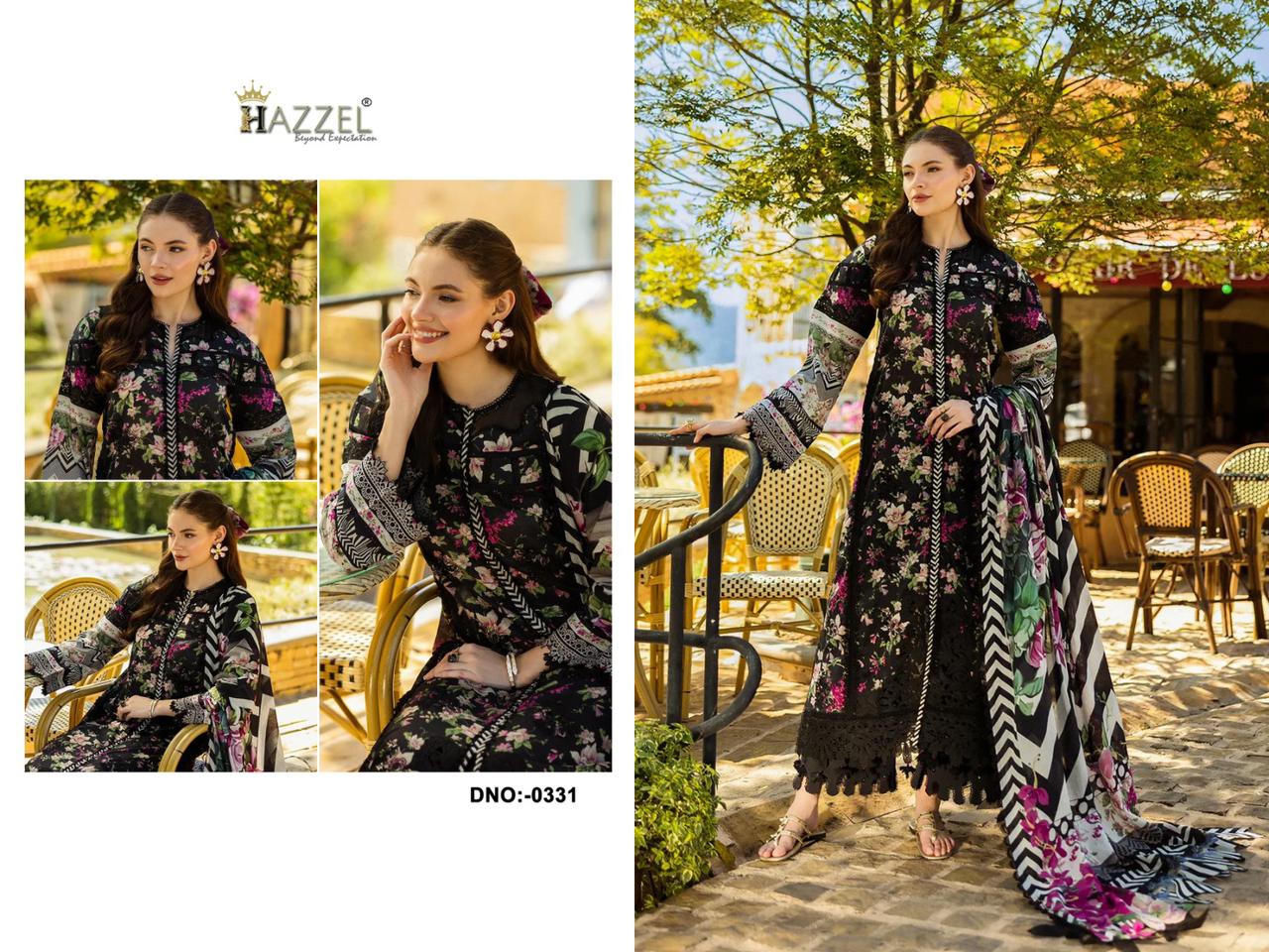 0331 Black Hazzel Embroidery Pakistani Salwar Suits