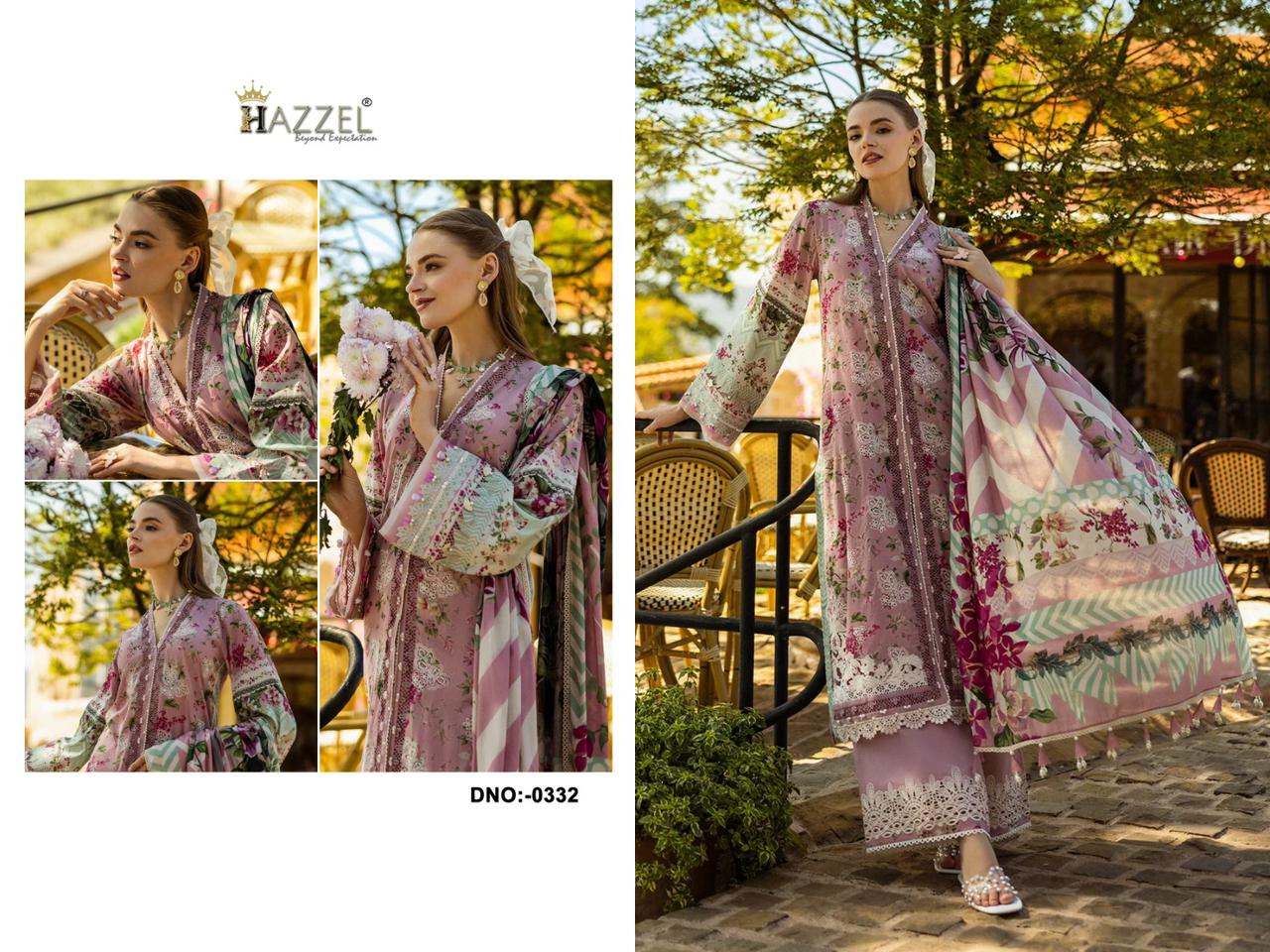 0332 Light Pink Hazzel Embroidery Pakistani Salwar Suits
