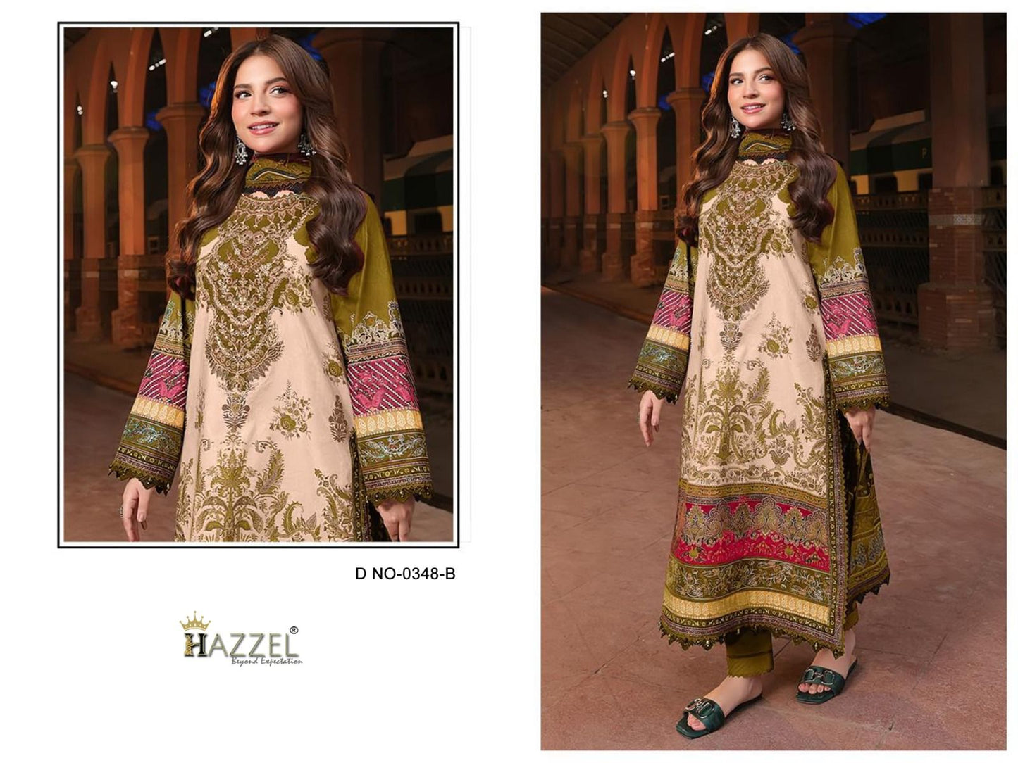0348-B Hazzel Embroidery Pakistani Patch Suits