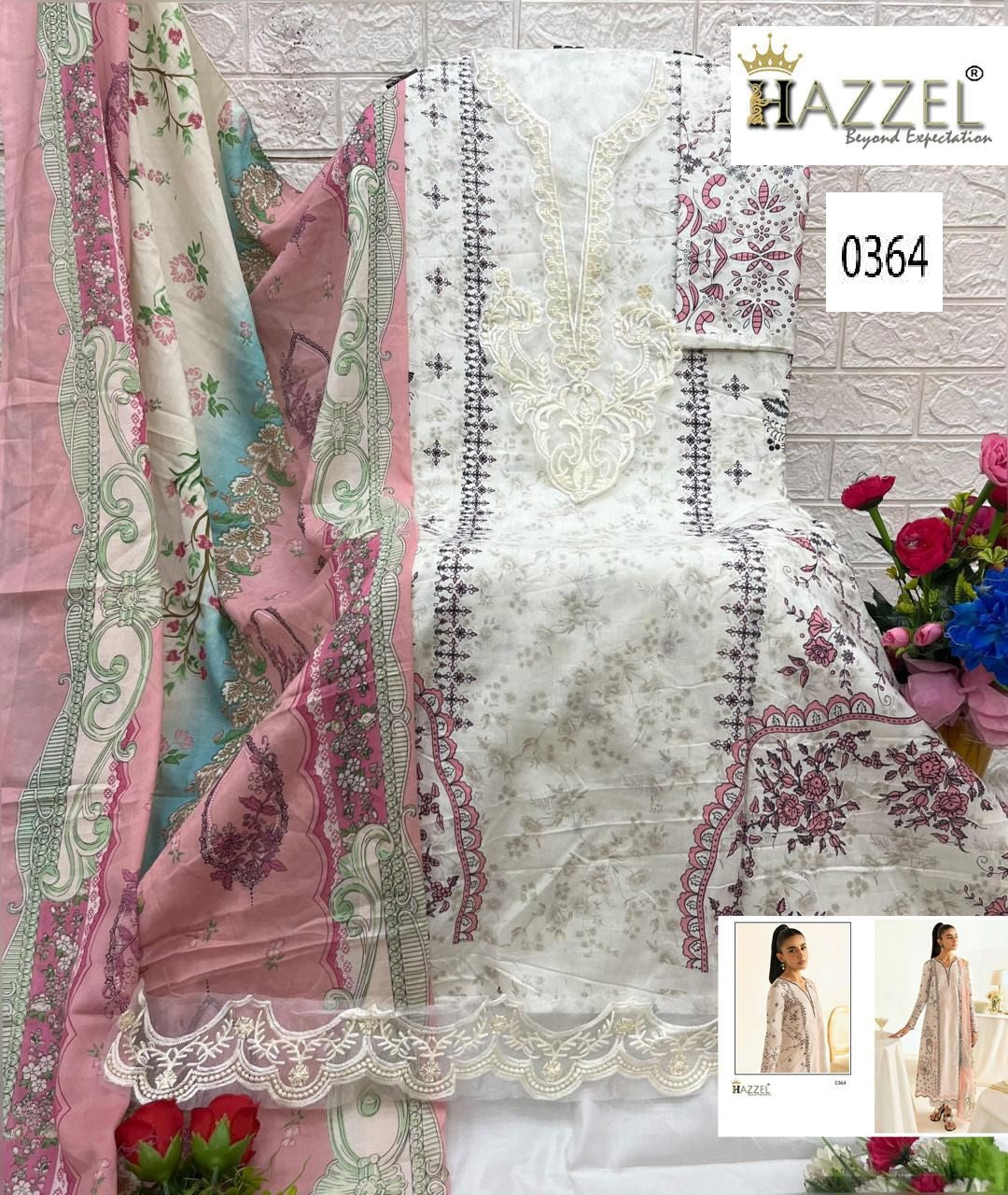 0364 Maria B Hazzel Embroidery Pakistani Patch Suits