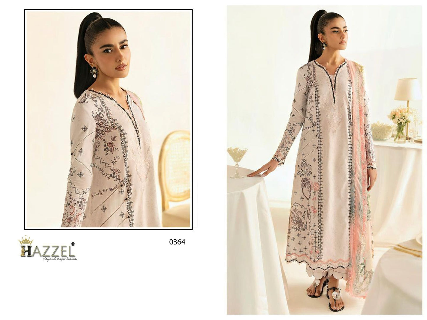 0364 Maria B Hazzel Embroidery Pakistani Patch Suits