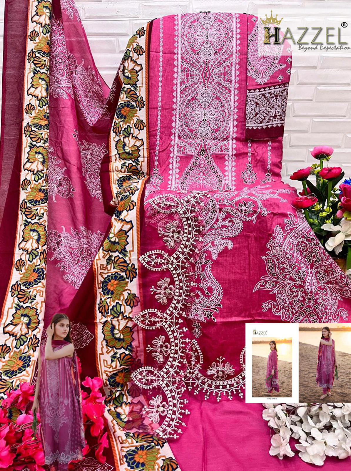 0373-A Hazzel Pure Cotton Pakistani Salwar Suits