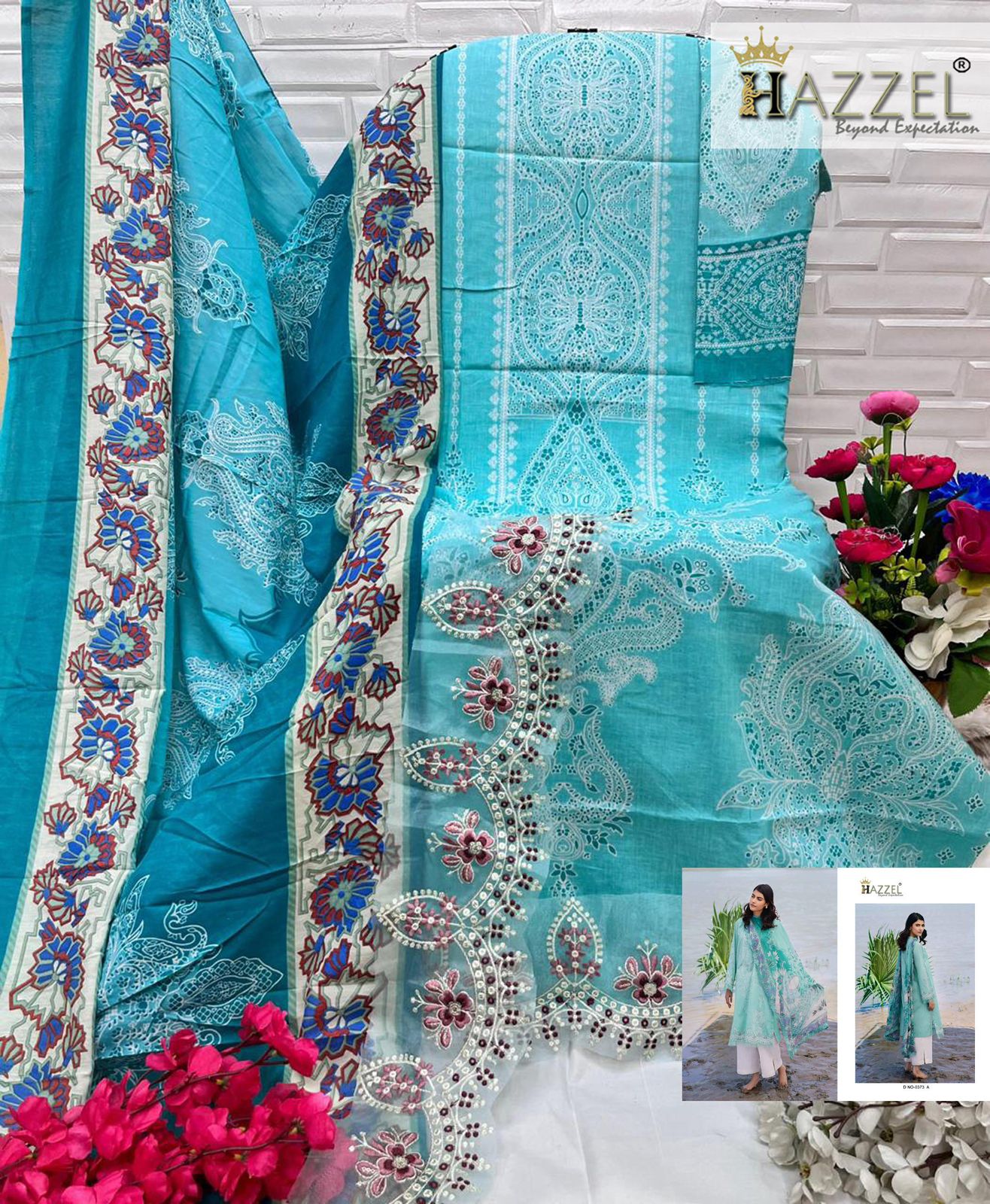 0373-B Hazzel Pure Cotton Pakistani Salwar Suits