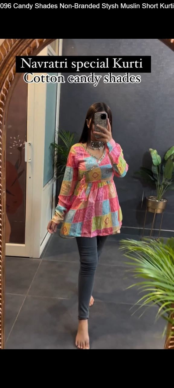 096 Candy Shades Non-Branded Stysh Muslin Short Kurti