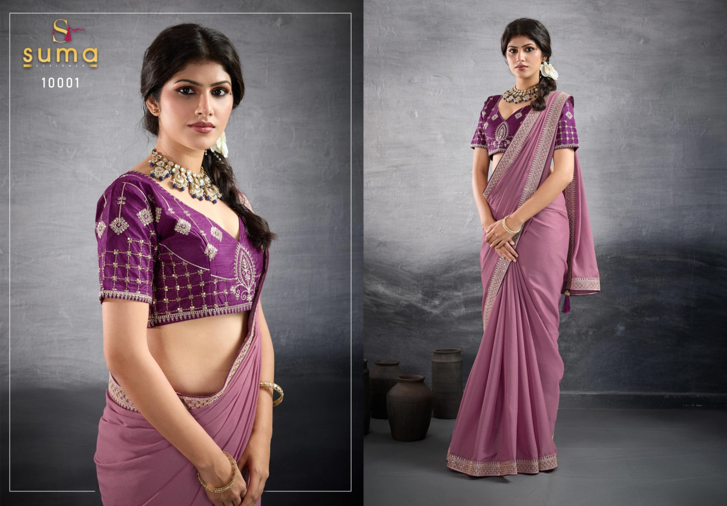 10001 Mehar Suma Designer Chocolate Sarees