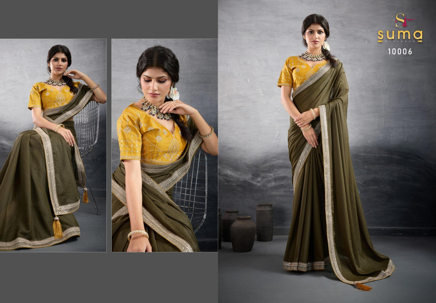 10006 Mehar Suma Designer Chocolate Sarees