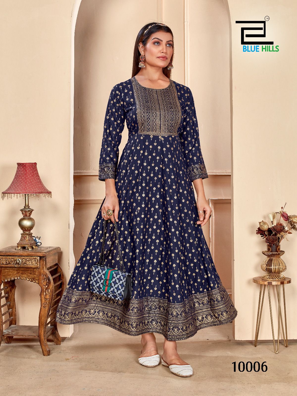 10006 Shimmer Bluehills Anarkali Style Kurti