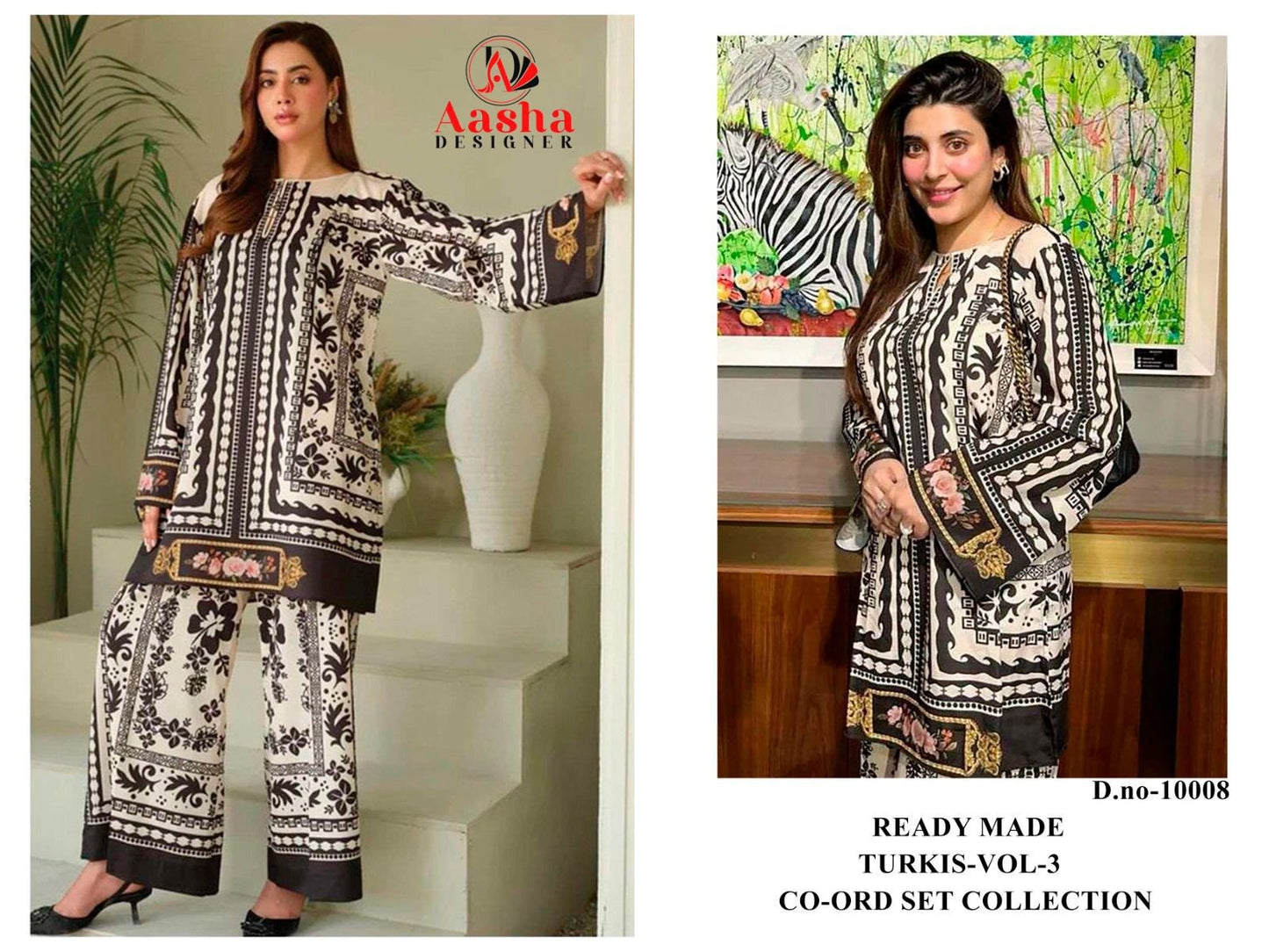 10008 Turkis Vol-3 Karachi Aasha Designer Printed Co Ord Set