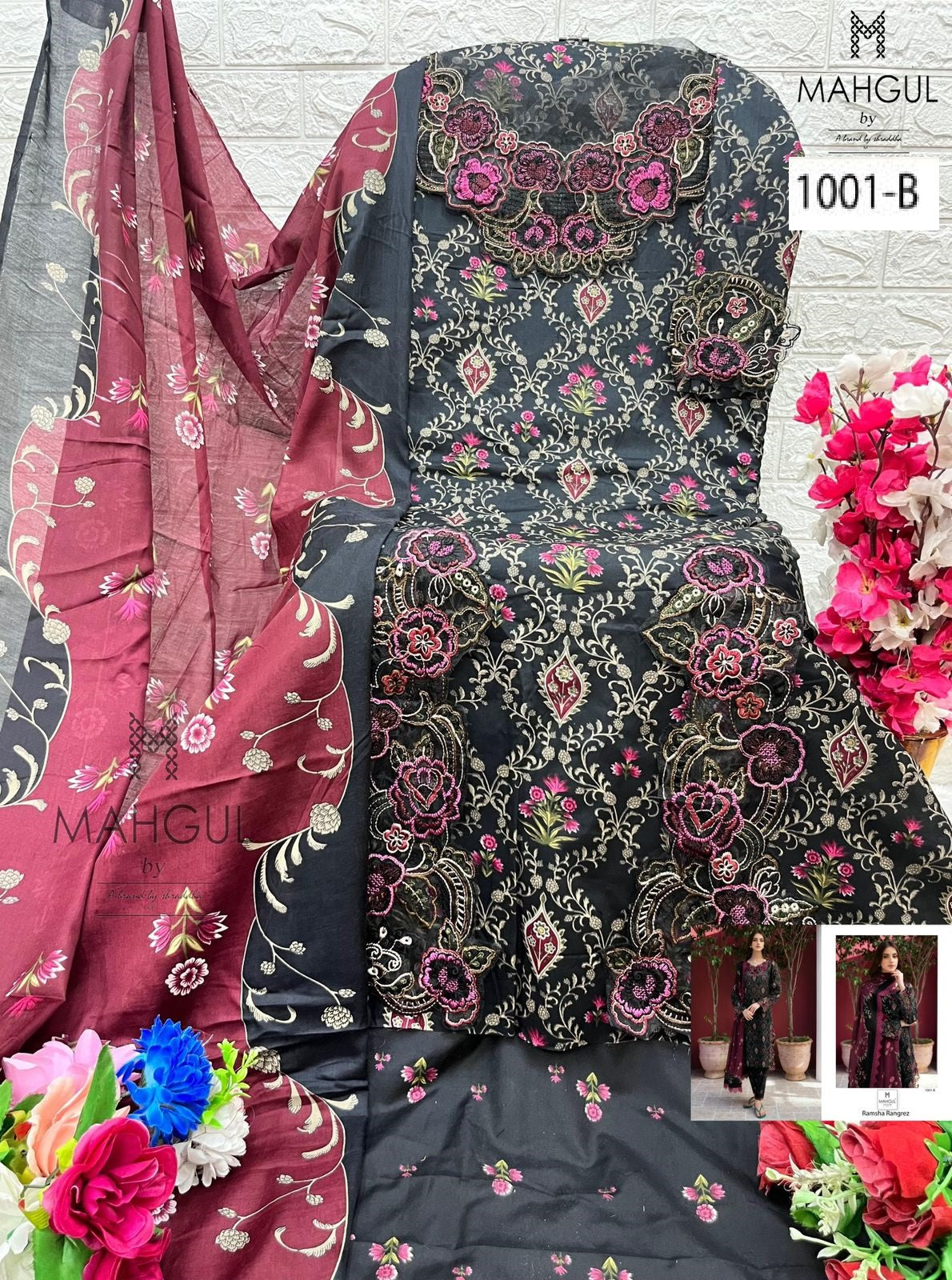 1001-B Mahgul Embroidery Pakistani Patch Suits