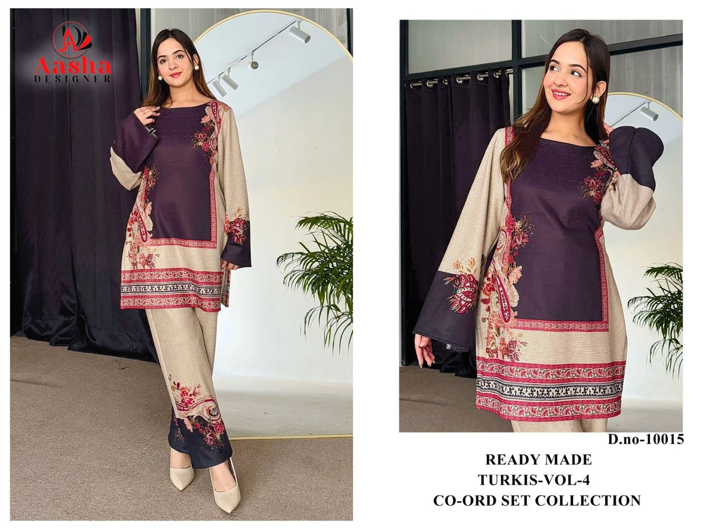 10015 Turkis Vol-4 Karachi Aasha Designer Printed Co Ord Set