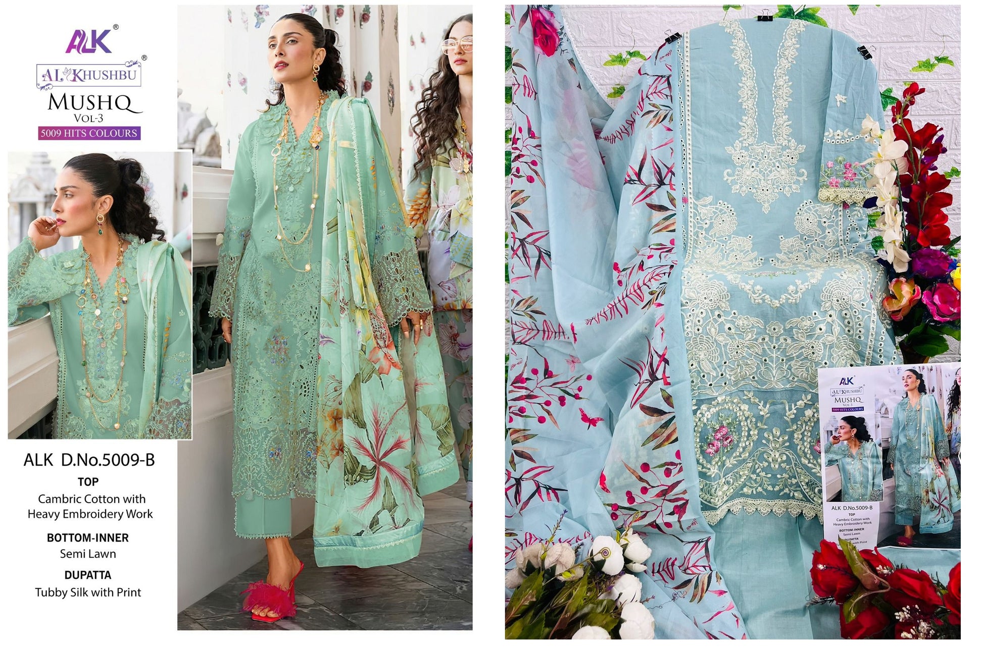 5009-B Mushq Vol 3 Alk Pakistani Salwar Suits