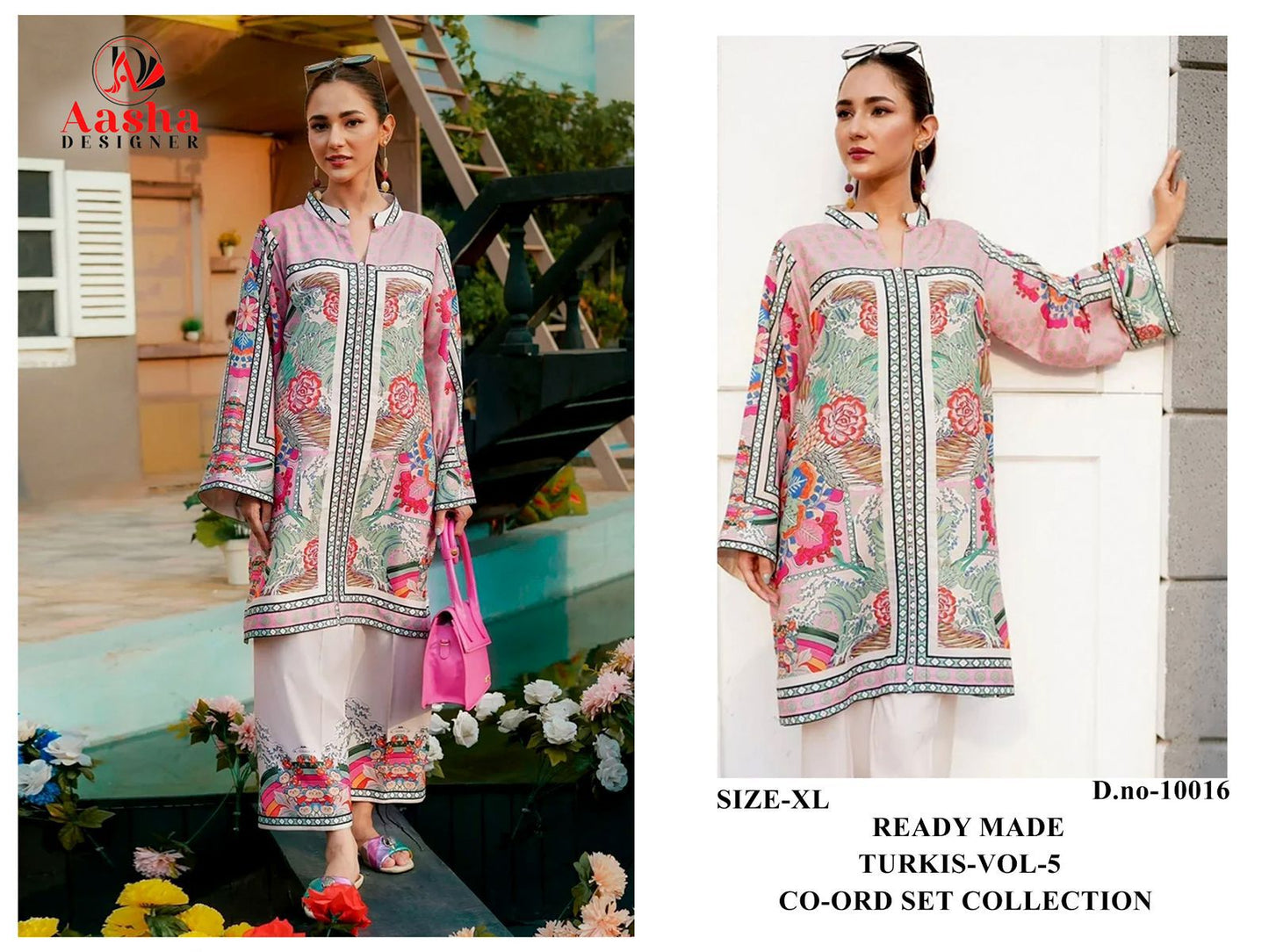 10016 Turkis Vol-5 Karachi Aasha Designer Printed Co Ord Set