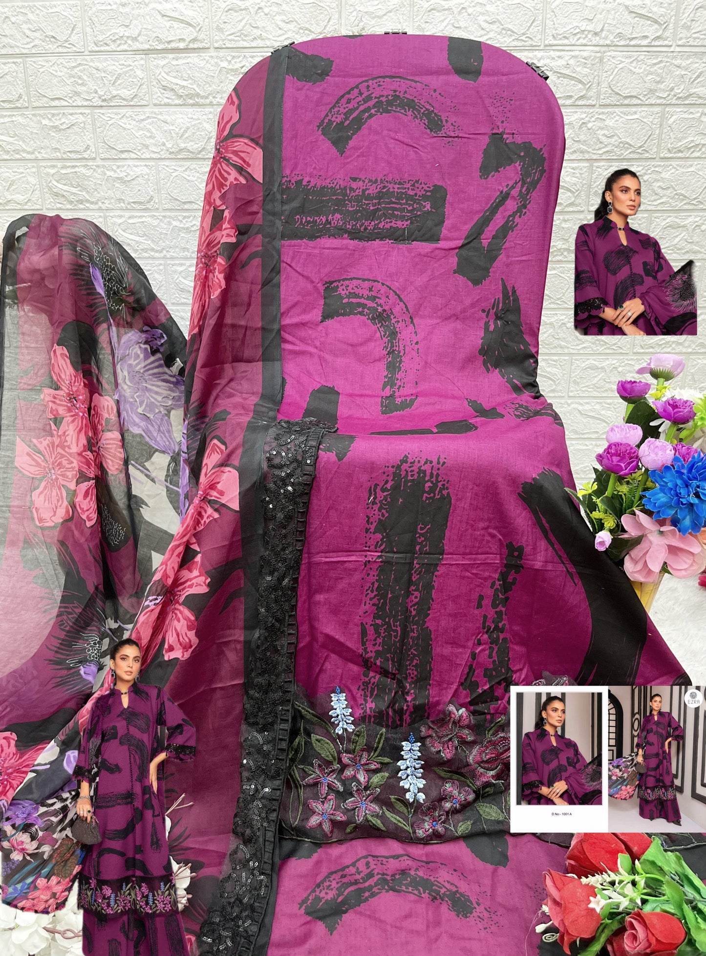 1001A Ezra Pakistani Patch Suits