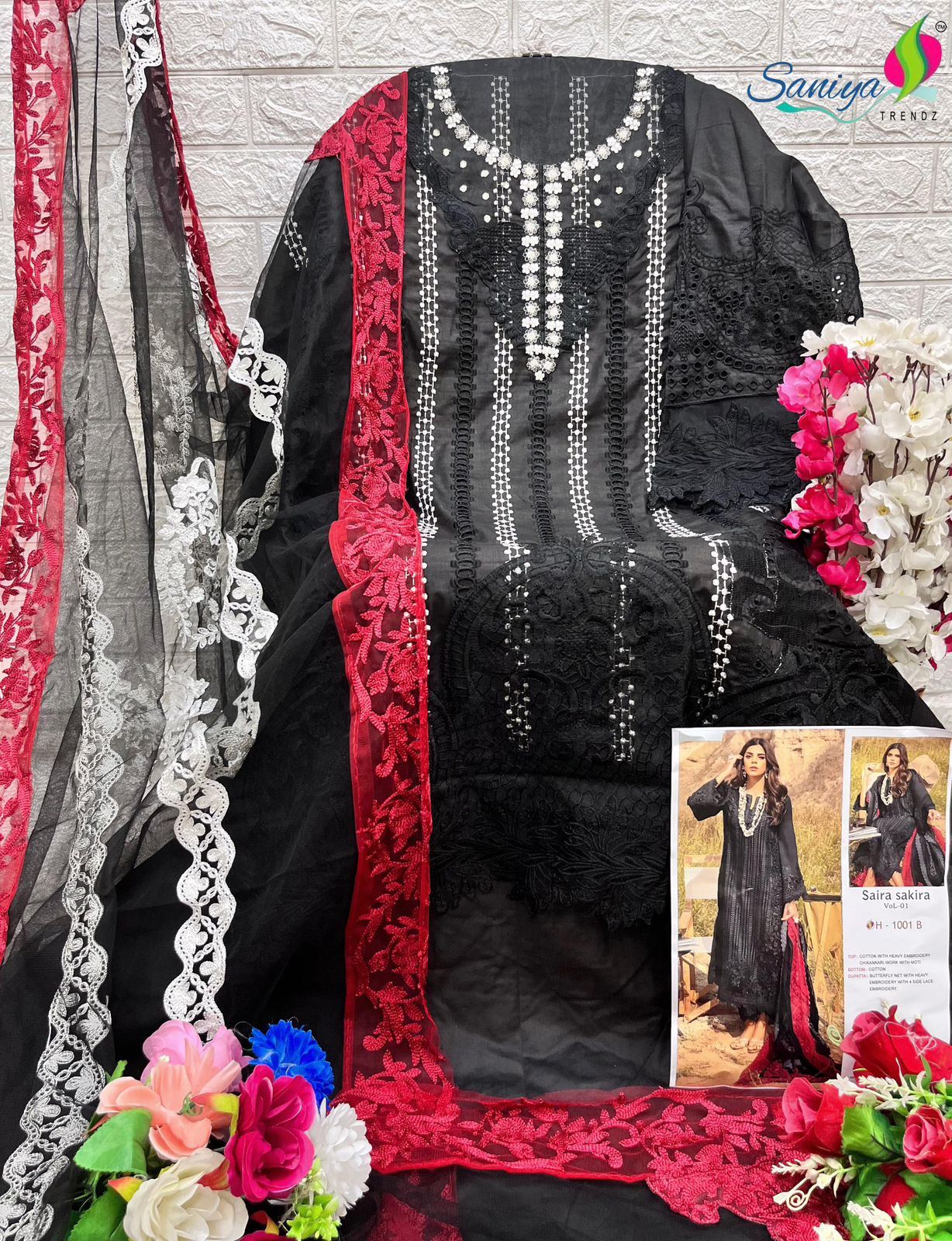 1001 B Saira Sakira Vol 1 Saniya Trendz Chikankari Pakistani Salwar Suits