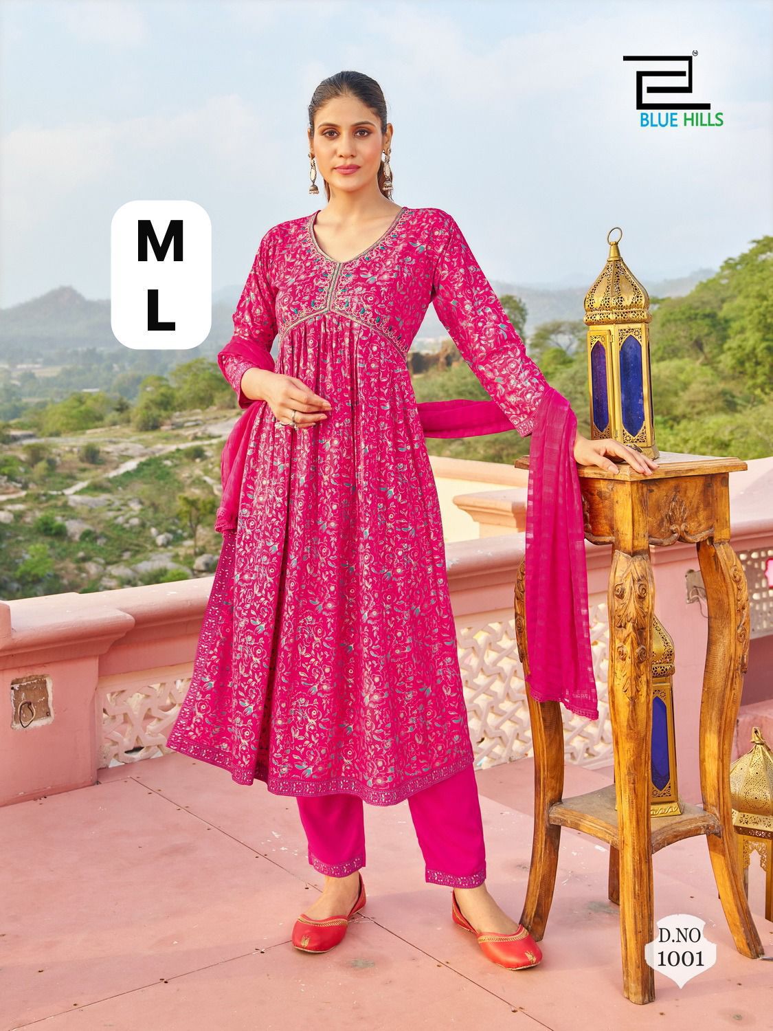 1001 Bluehills Alia Cut Readymade Suits