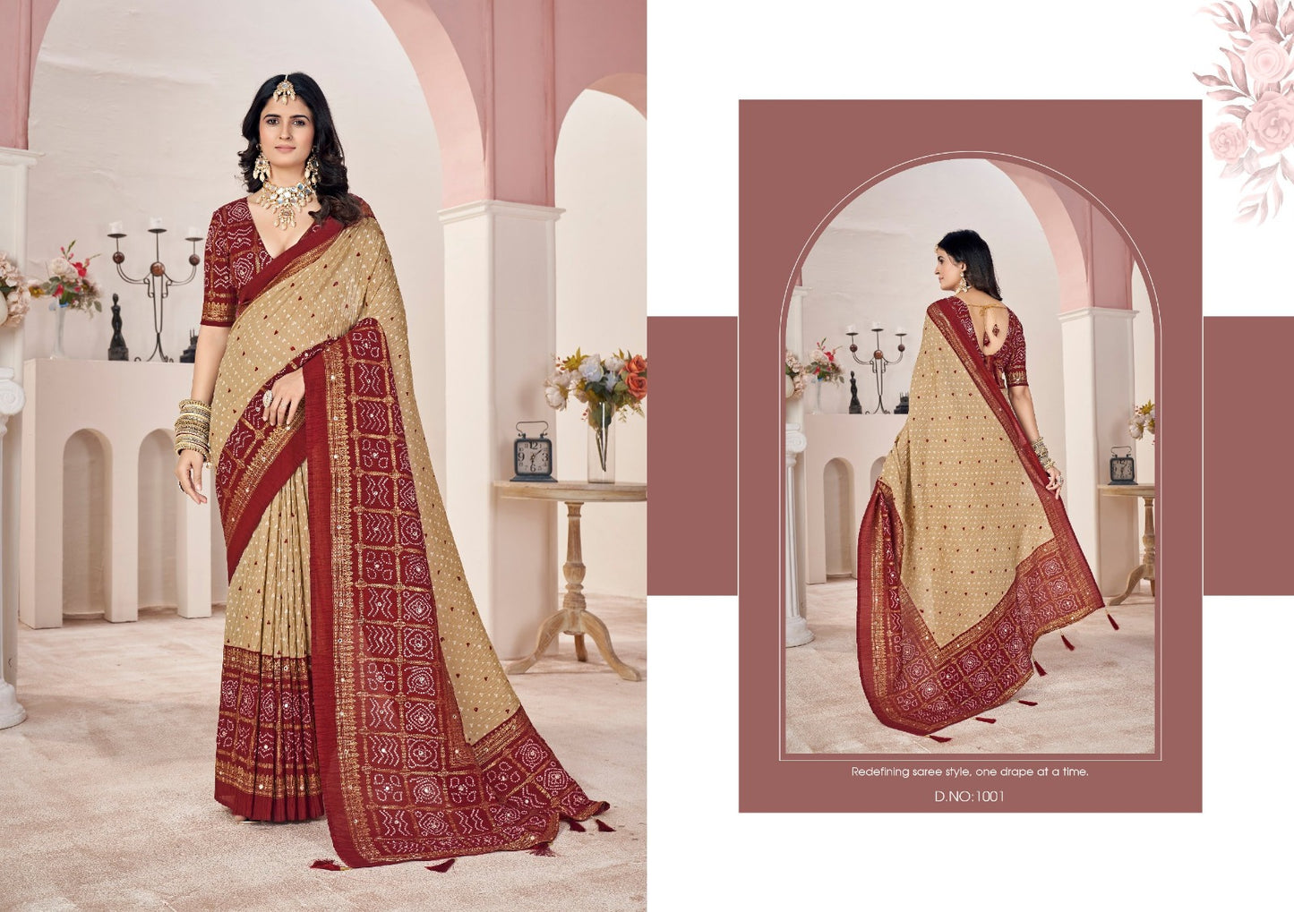 1001 Crush 4 Shubh Shree Aari Work Sarees