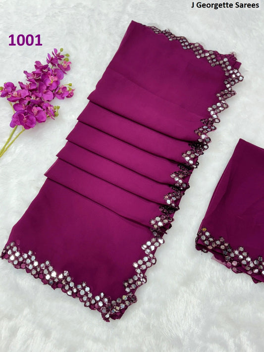 1001 J Georgette Sarees