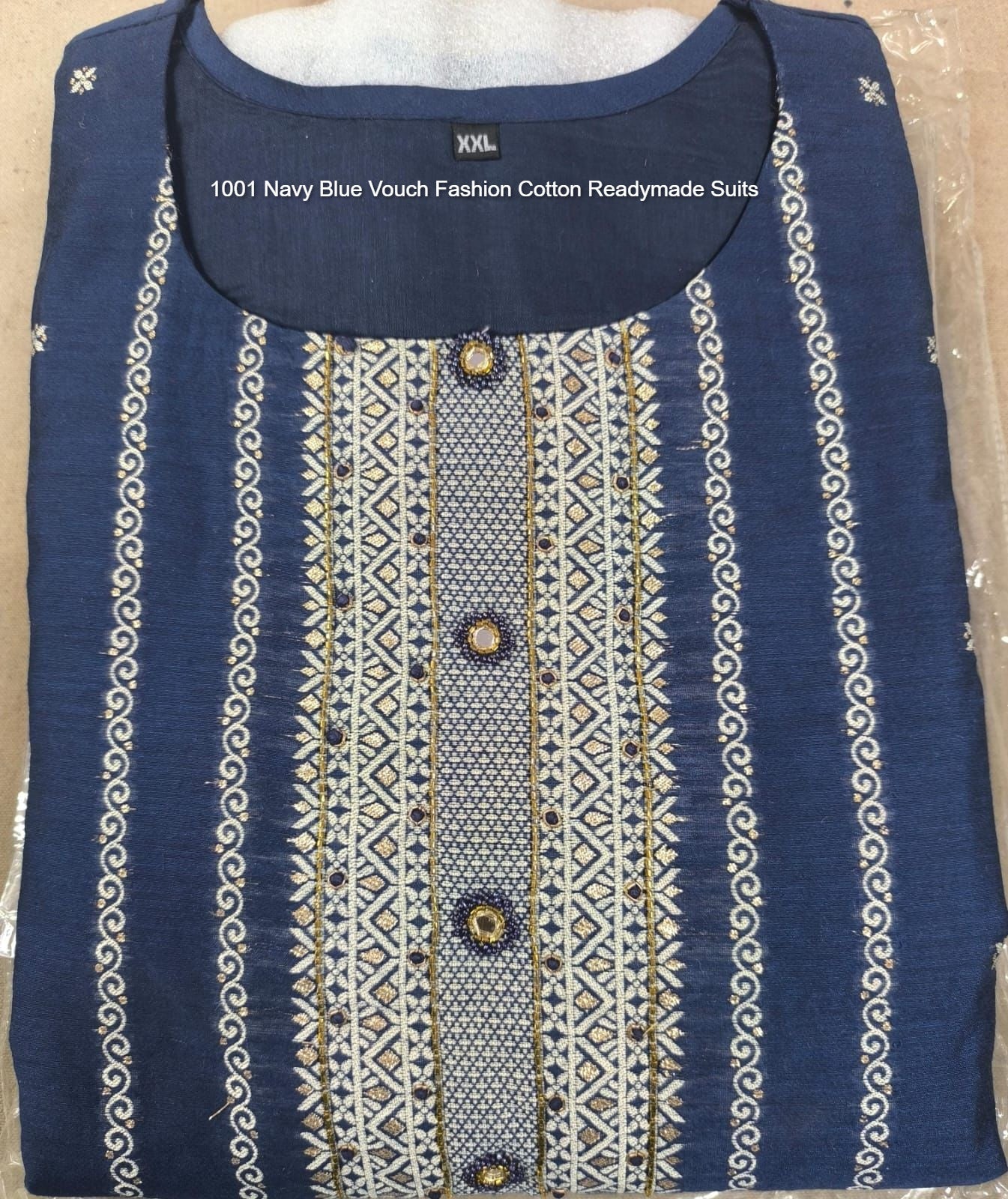 1001 Navy Blue Vouch Fashion Cotton Readymade Suits