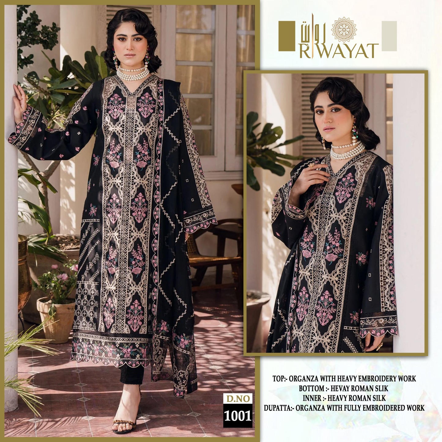 1001 Riwayat Organza Pakistani Salwar Suits