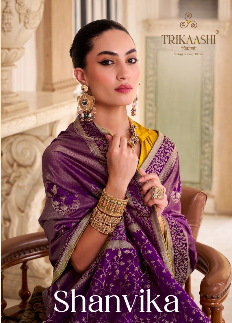 1001 Shanvika Trikaashi Nv Satin Sarees