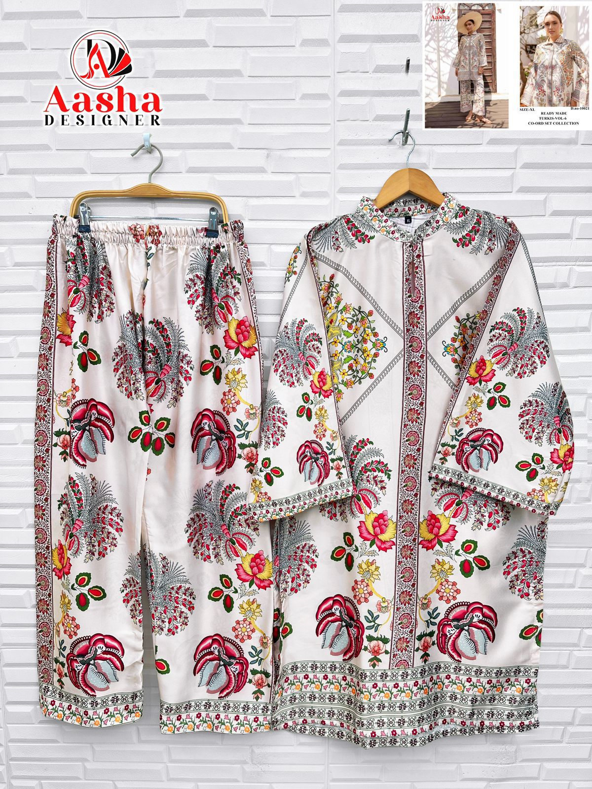 10021 Turkis Vol-6 Aasha Designer Printed Co Ord Set