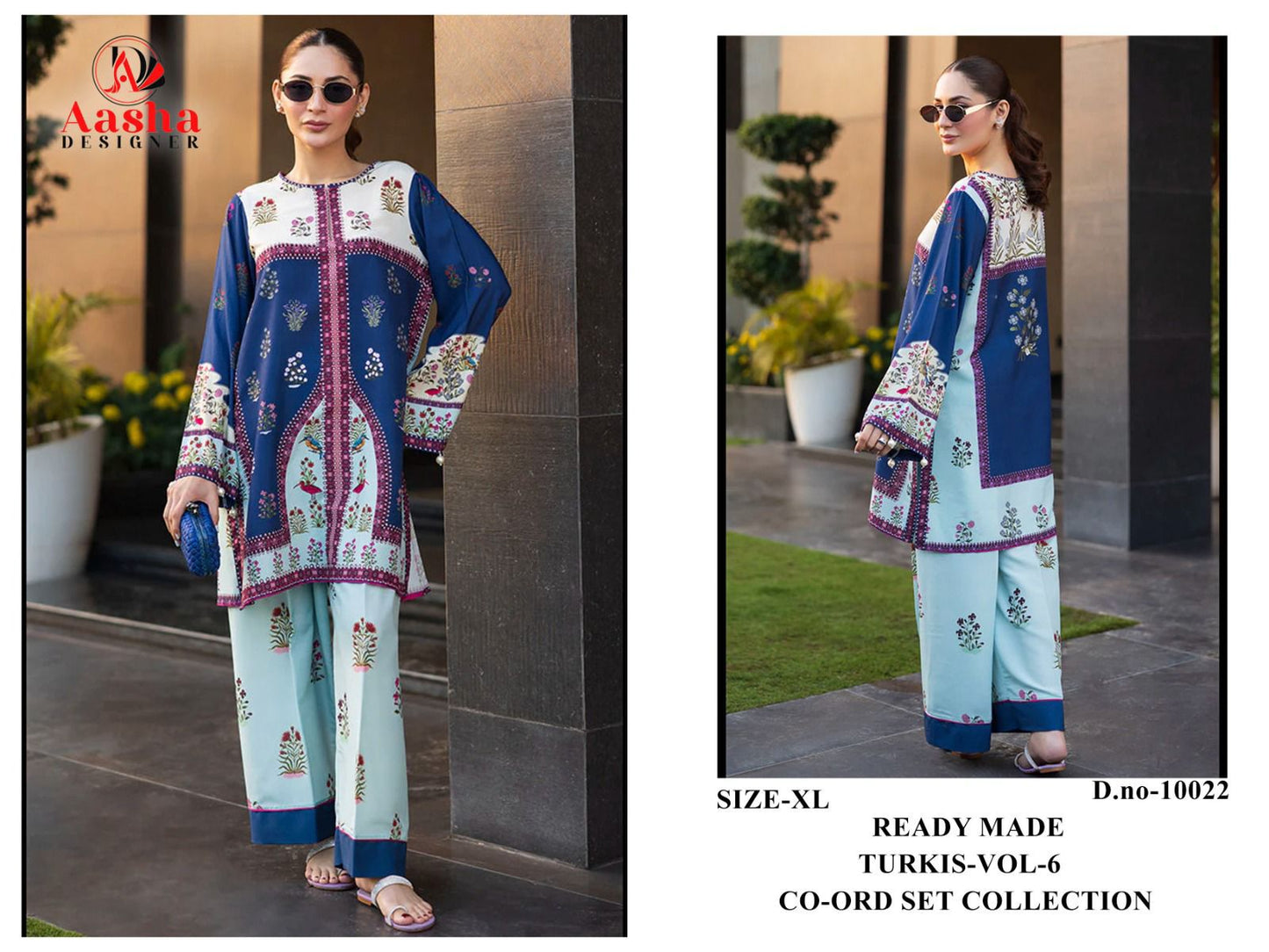 10022 Turkis Vol-6 Aasha Designer Printed Co Ord Set