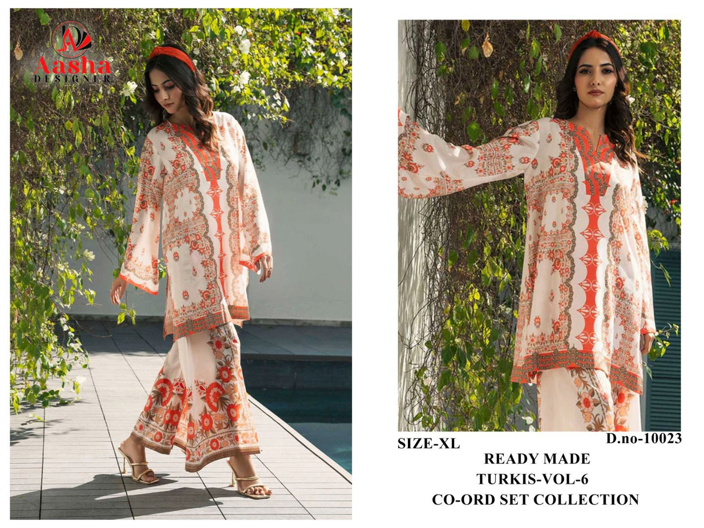 10023 Turkis Vol-6 Aasha Designer Printed Co Ord Set