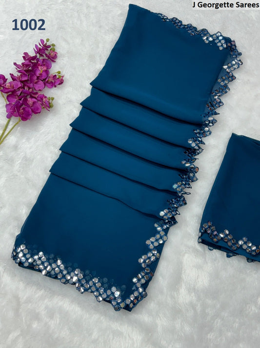 1002 J Georgette Sarees