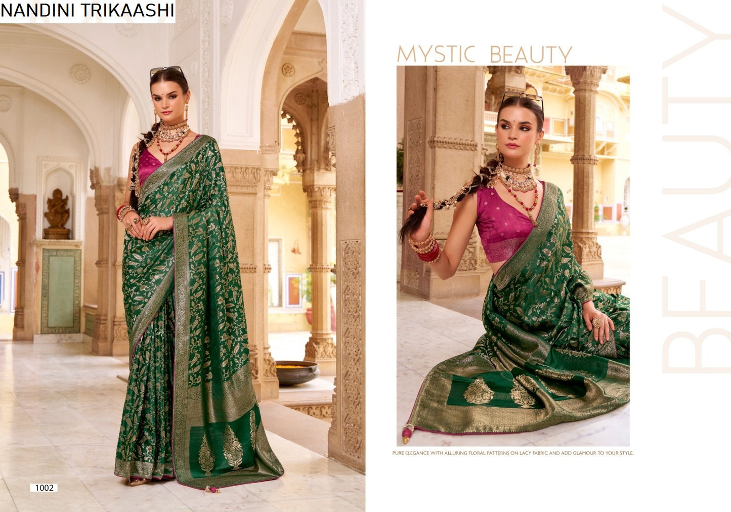 1002 Nandini Trikaashi Nv Satin Sarees