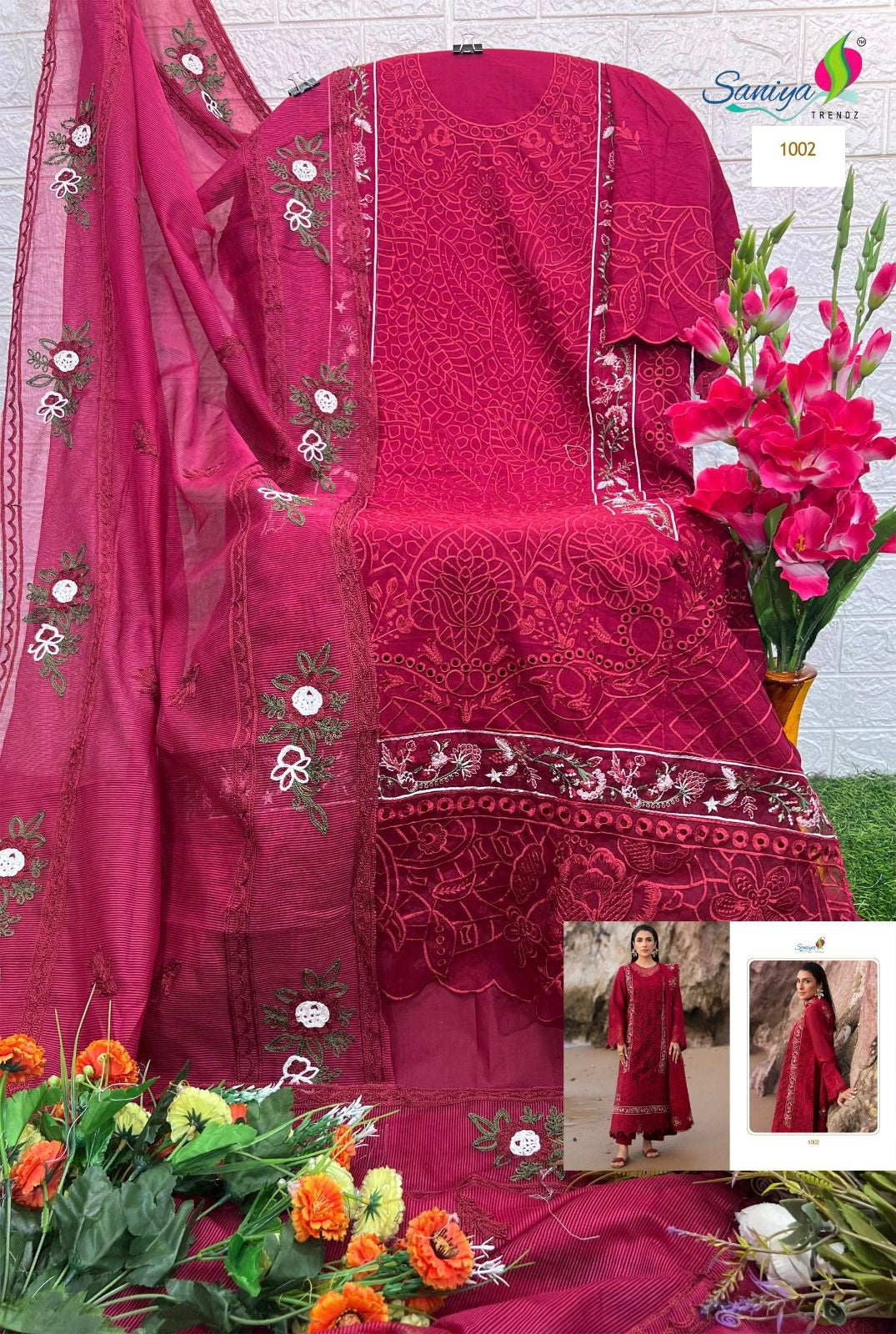 1002 Serene Premium Nx Vol -1 Saniya Trendz Embroidery Pakistani Salwar Suits