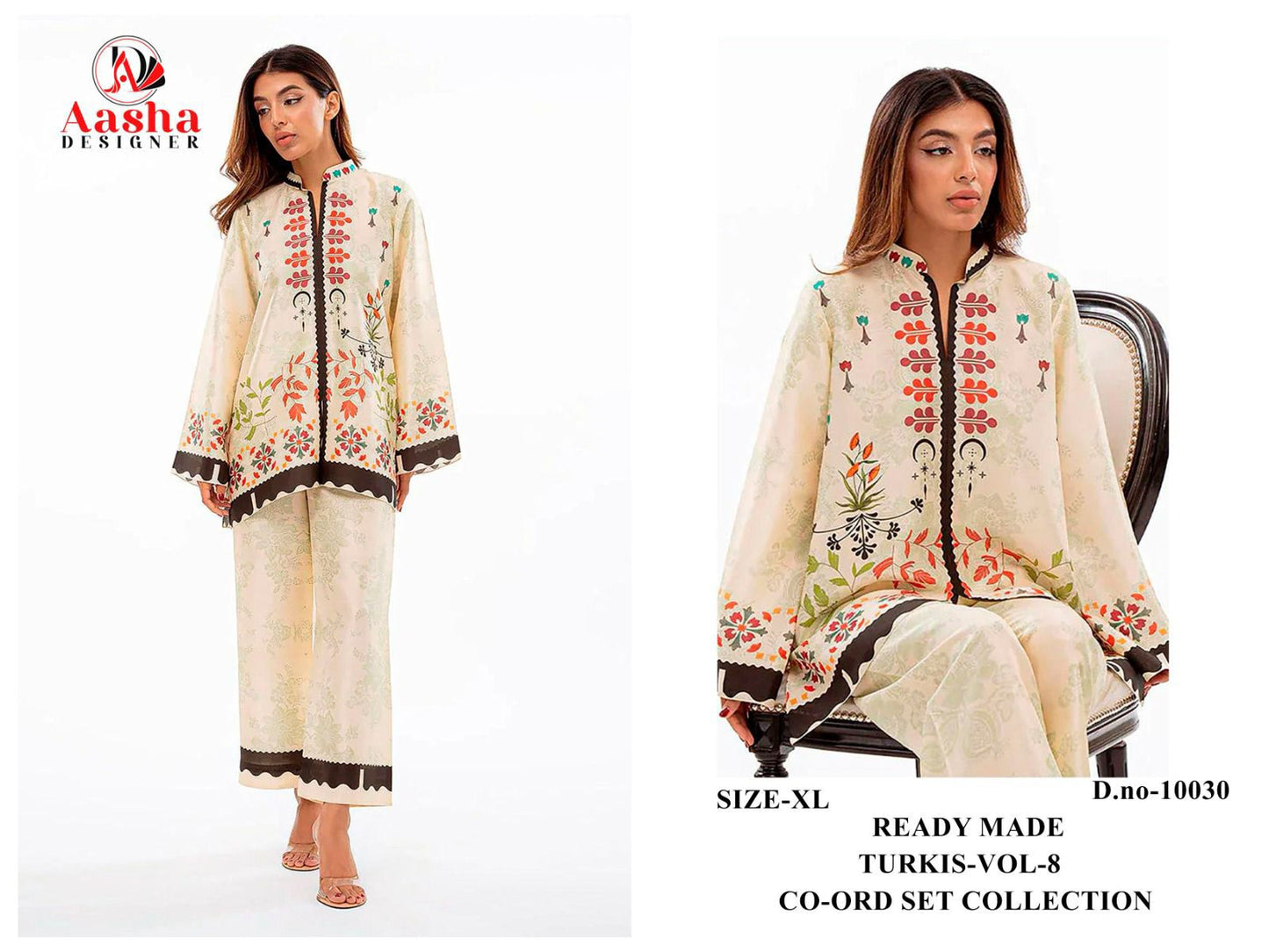10030 Turkis Vol-8 Karachi Aasha Designer Printed Co Ord Set