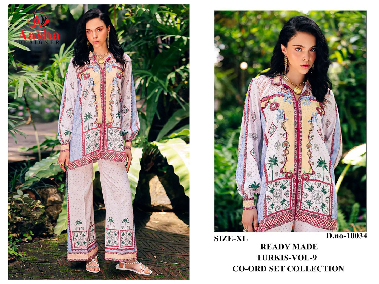 10034 Turkis Vol-9 Karachi Aasha Designer Printed Co Ord Set
