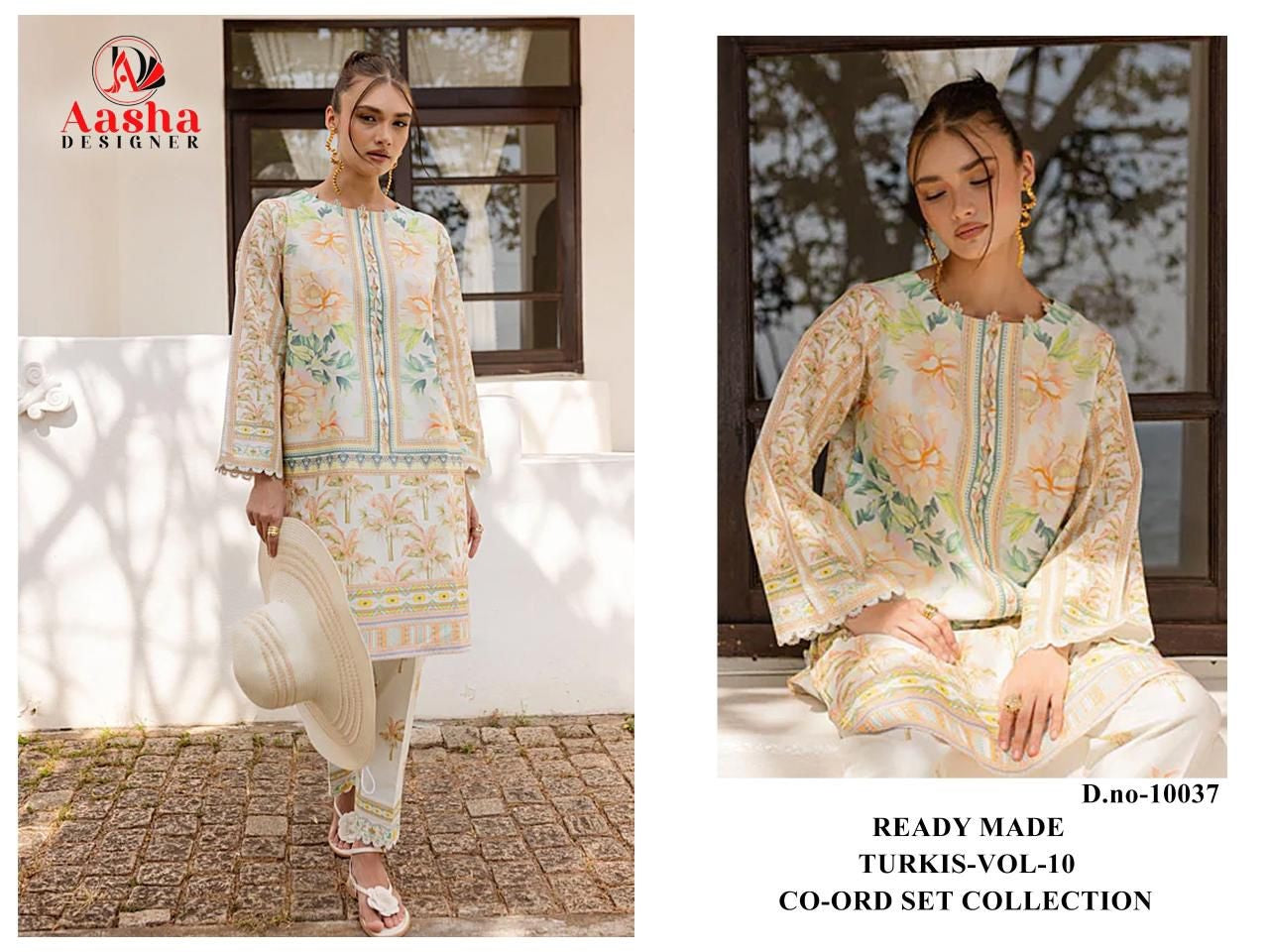 10037 Turkis Vol-10 Karachi Aasha Designer Printed Co Ord Set