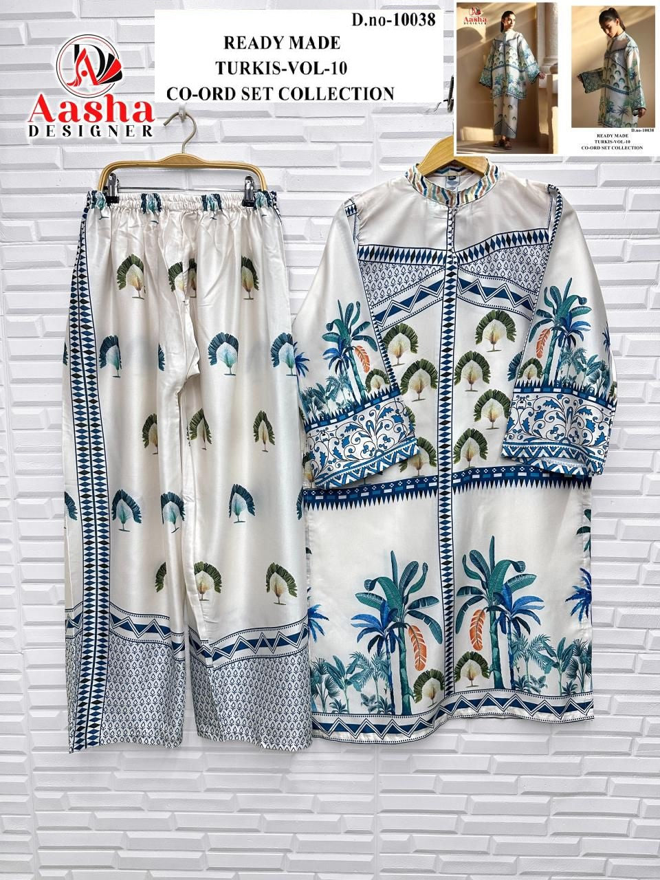10038 Turkis Vol-10 Karachi Aasha Designer Printed Co Ord Set