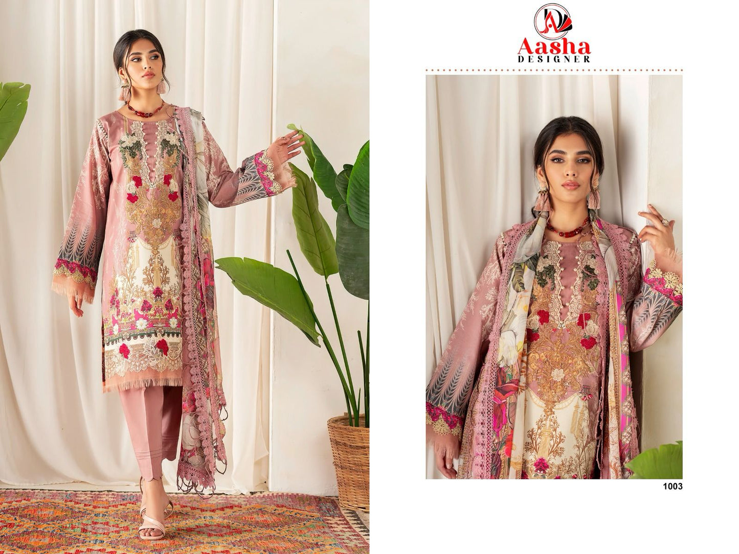 1003 Aasha Designer Printed Pakistani Patch Suits