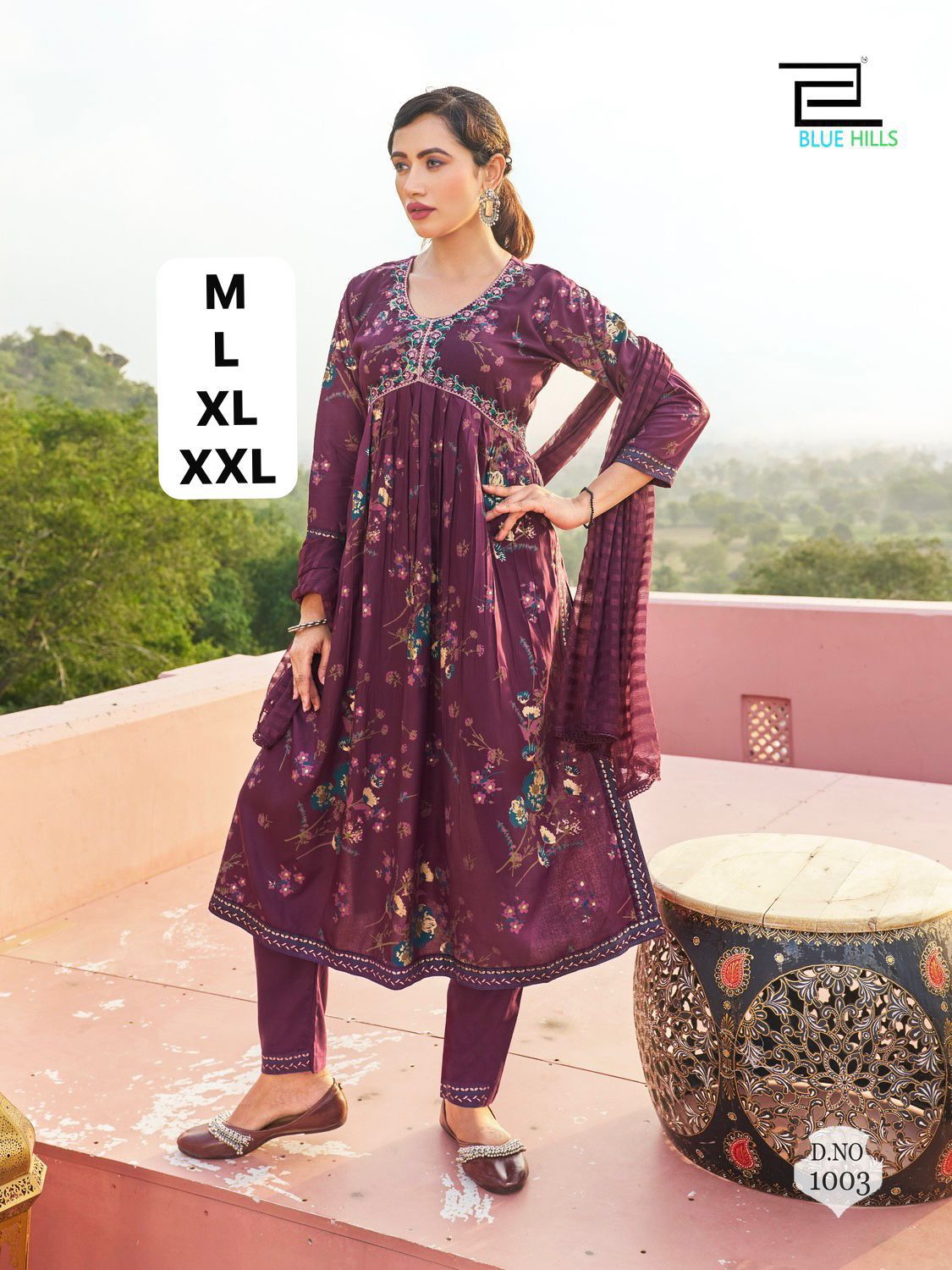 1003 Bluehills Alia Cut Readymade Suits
