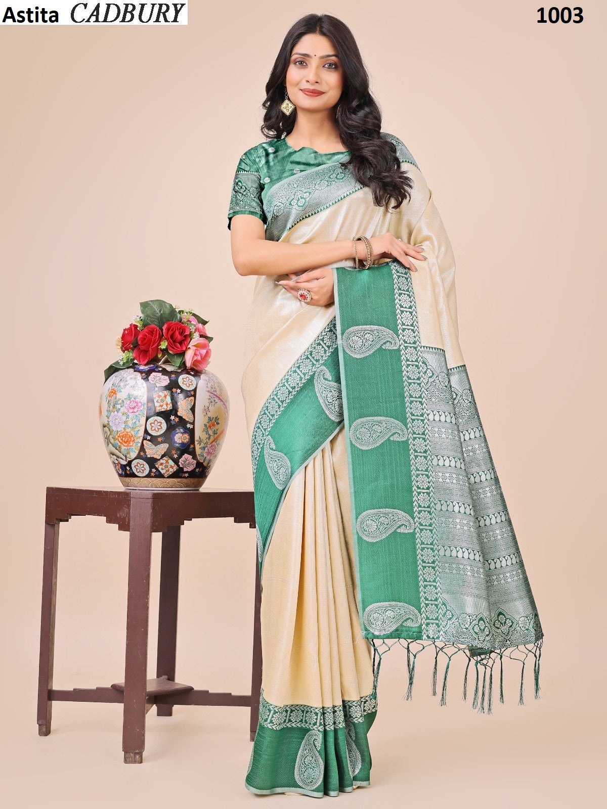 1003 Cadbury Astita Lichi Silk Sarees