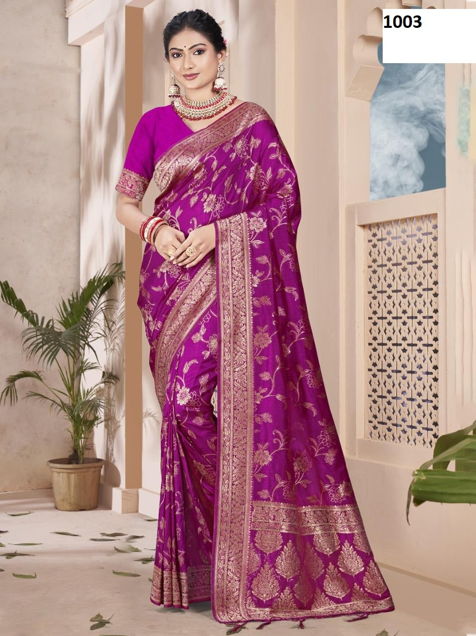 1003 Kamdhenu Silk Bunawat Cotton Silk Sarees